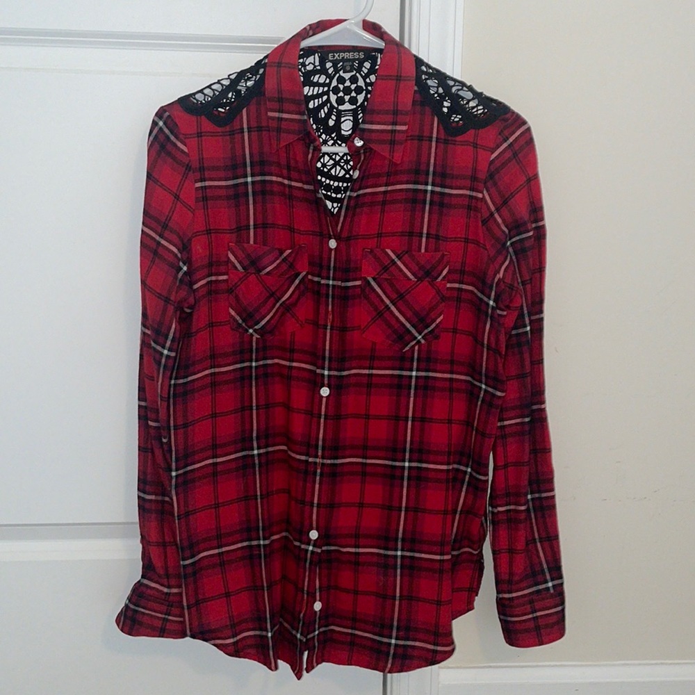 Express plaid w/ lace